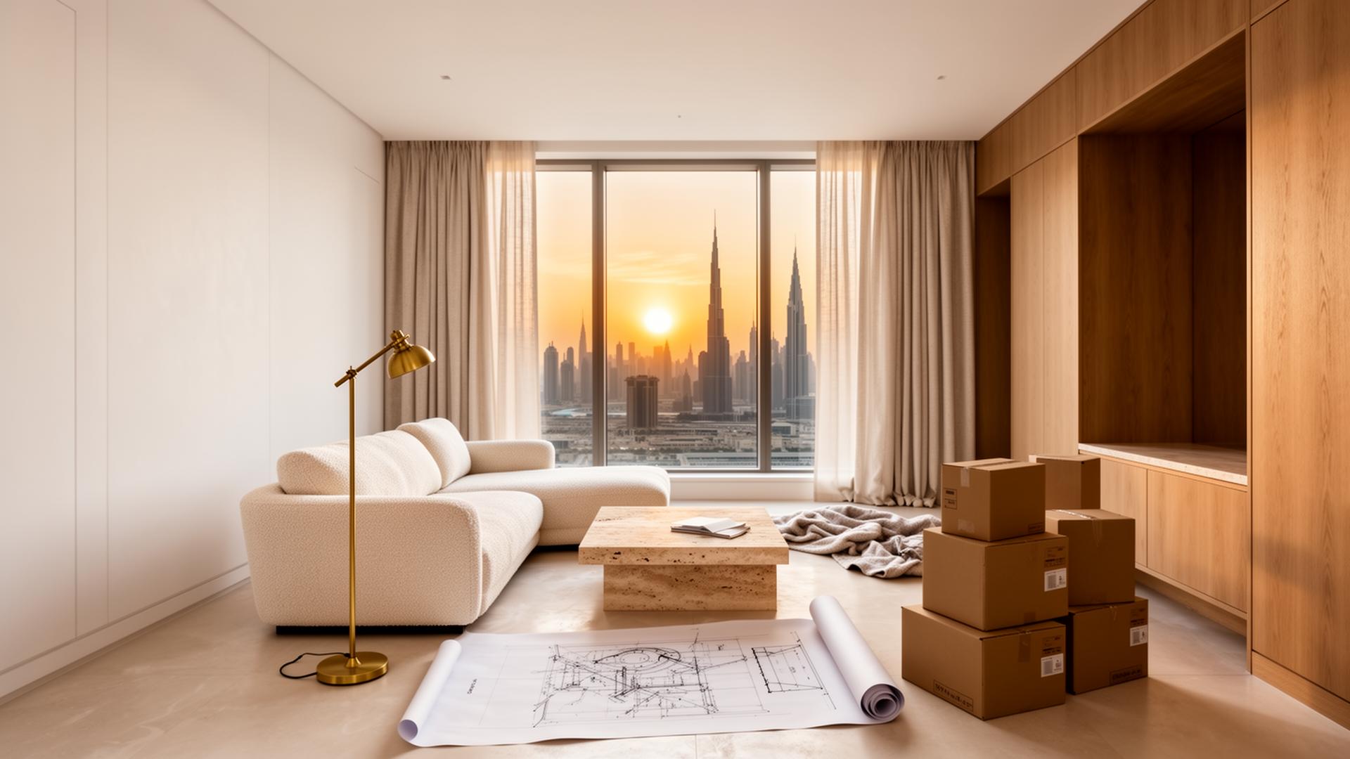 Newly handed-over Dubai apartment being furnished and styled by Eden Home